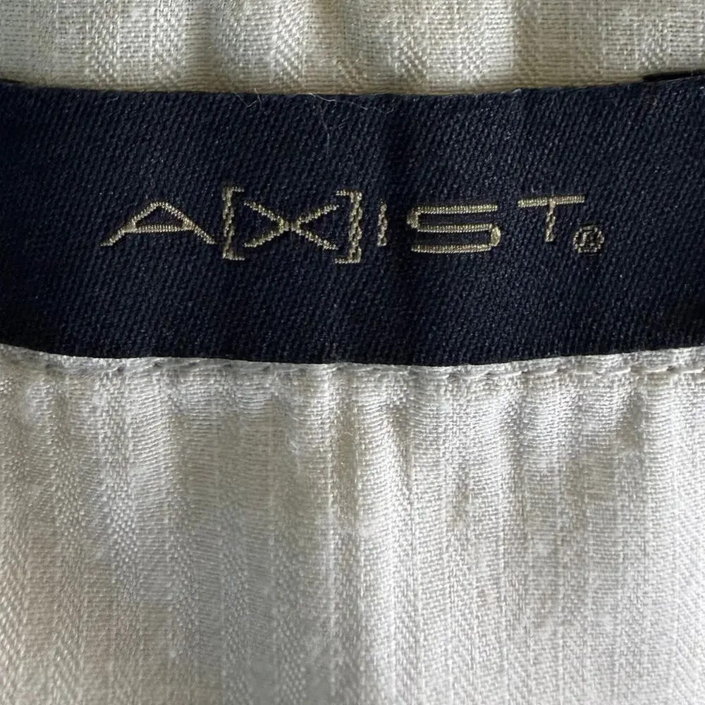 Axist Linen Dress pant men’s 38x30 flat front cream color Linen /cotton blend
